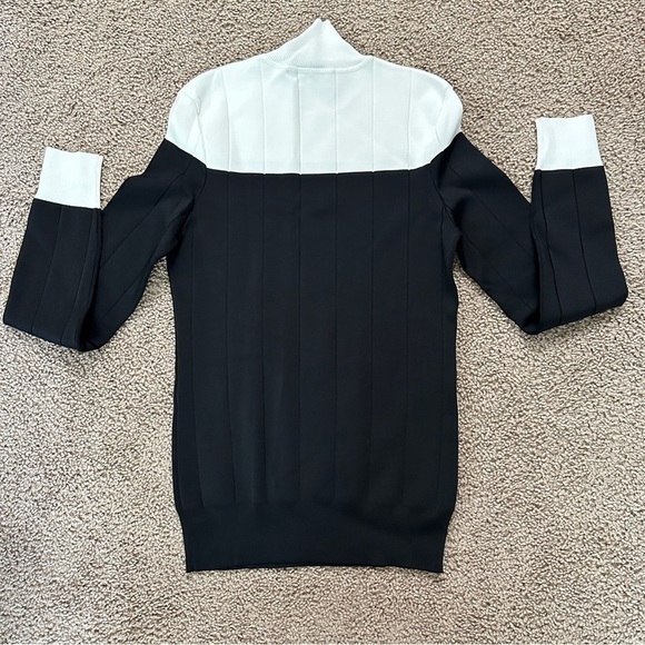 Givenchy Two Tone Ribbed Stretch Knit Turtleneck Sweater Black & White sz XS/S - Picture 12 of 15